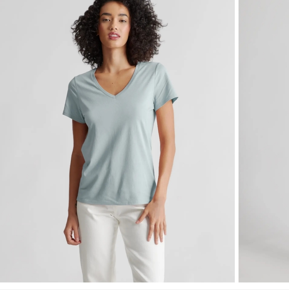 Quince Numerous Colors Model V Neck Tee